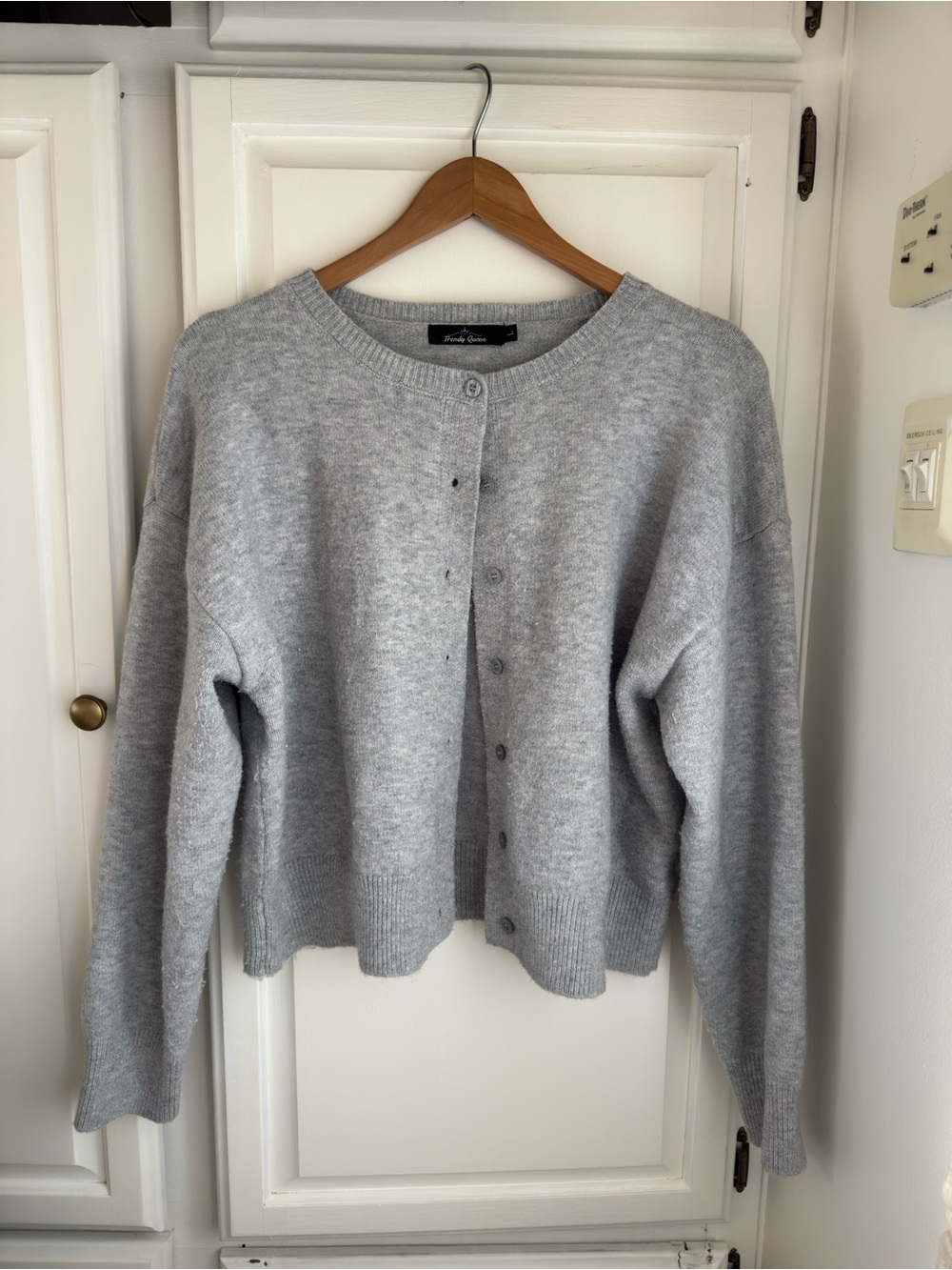 Light Heather Gray Button-Front Cardigan
